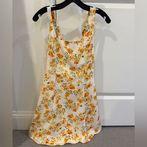 Lulu's White and Yellow Floral Dress